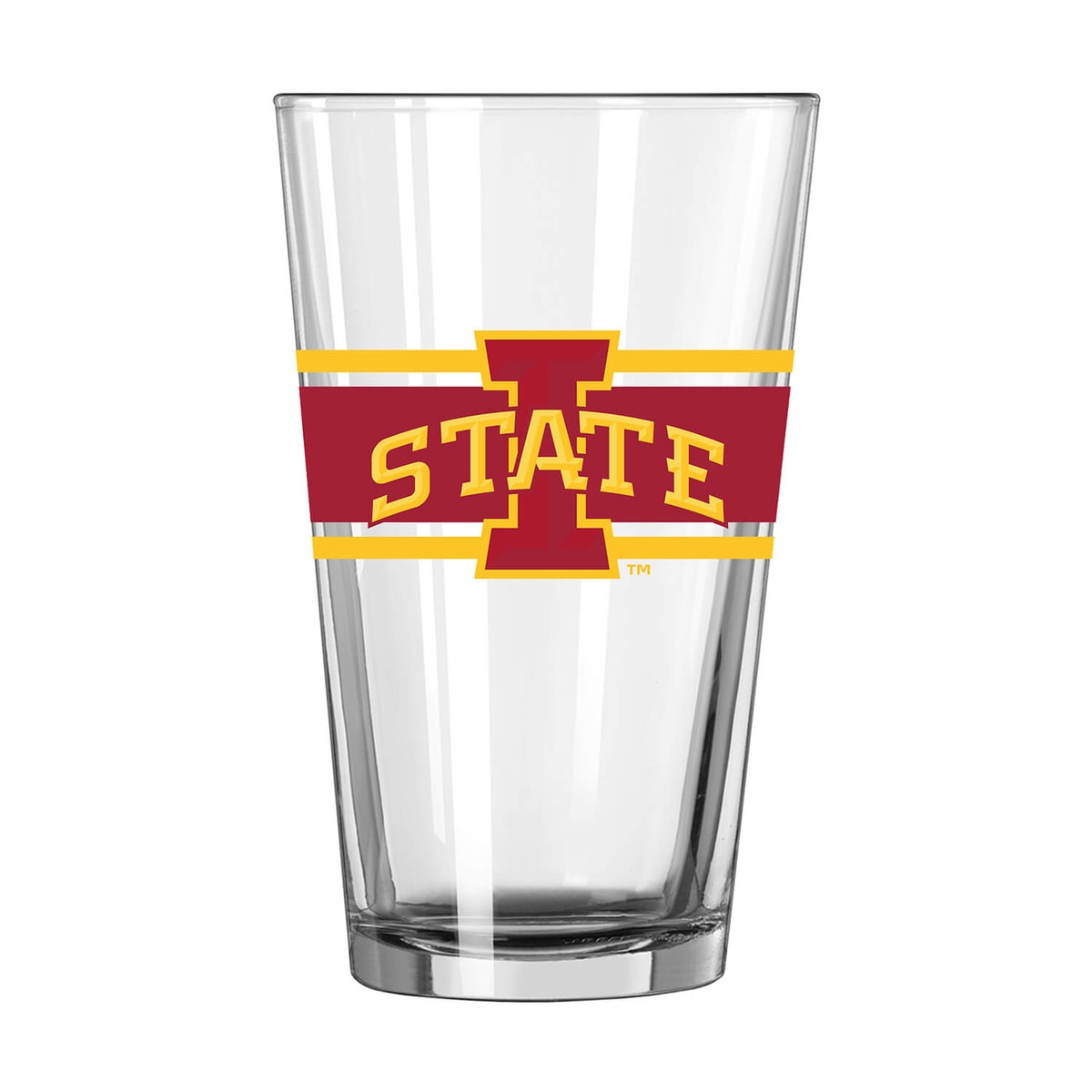 I-State Cardinal and Gold Stripe Pint Glass 16-ounce vendor image